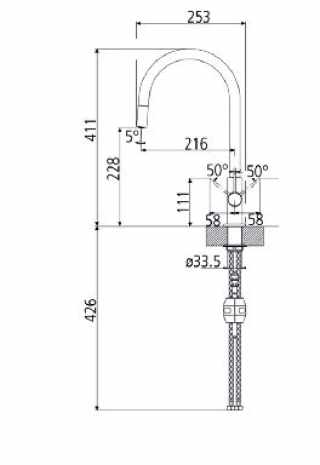 HKT Moran csaptelep, karos csaptelep kihúzható kifolyóval króm HD #3