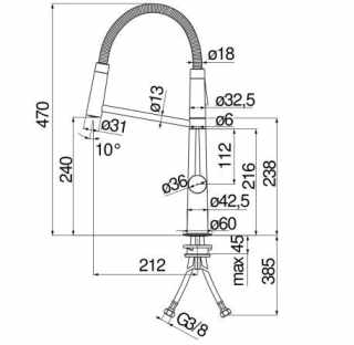 NOBILI LEVANTE flexibilis (fém köpenyes) zuhanyfejes csaptelep matt fekete #4