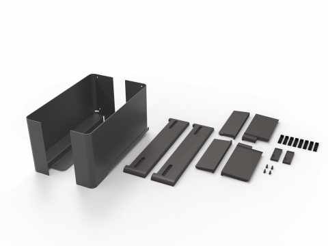 Kesseböhmer CONERO kihúzható belső fiók szett 168 H üvegek nélkül  mélység: 345 mm fekete