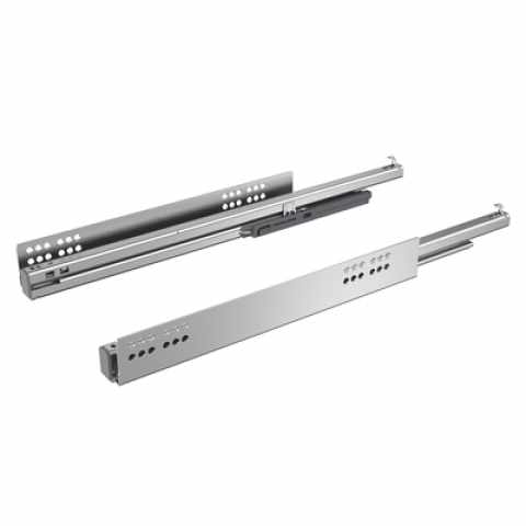Hettich Atira Quadro V6+ Teljes kihúzású sín beépített csillapítással, terhelhetőség 50kg-ig, 620 mm jobb+bal
