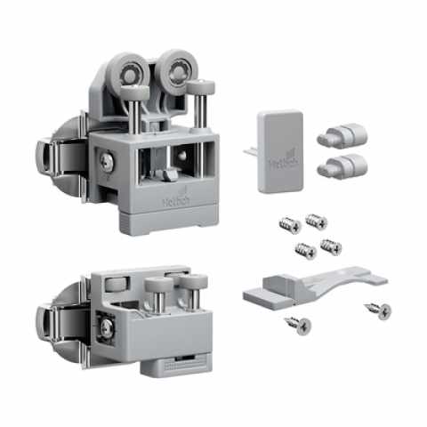 Hettich WingLine L szerelvénykészlet önzáró funkcióval, (max. 12 kg ajtószárnyhoz), szürke, bal