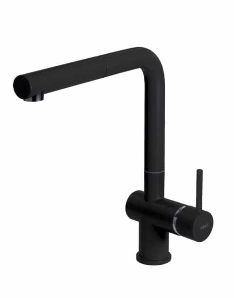 HKT Stream Plus csaptelep kihúzható fejjel, 360°-ban elforgatható, fekete