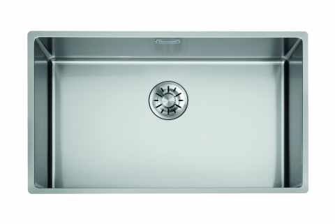 HKT Kumu Smart,  alá- rá- és szintbeépíthető mosogató, 80 cm-es korpuszokhoz, szálcsiszolt rozsdamentes acél