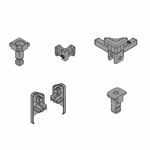 Hettich FurnSpin Cadro komplett szett - profilok nélkül, matt fehér