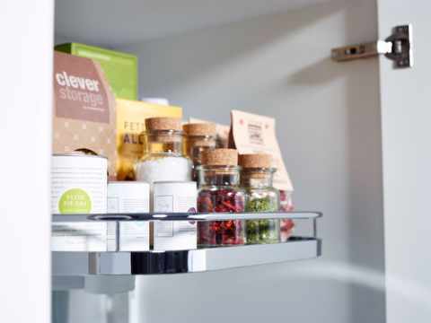 Kesseböhmer TurnMotion II ARENA classic, single tray Chrom-Icewhite