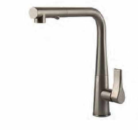 HKT, Kinkade zuhanykeverő, karos csaptelep forgatható és kihúzható cserélhető zuhannyal, nemesacélHD