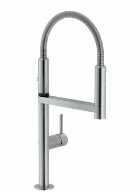 NOBILI MOVE flexibilis zuhanyfejes csaptelep fémköpennyel szálcsiszolt