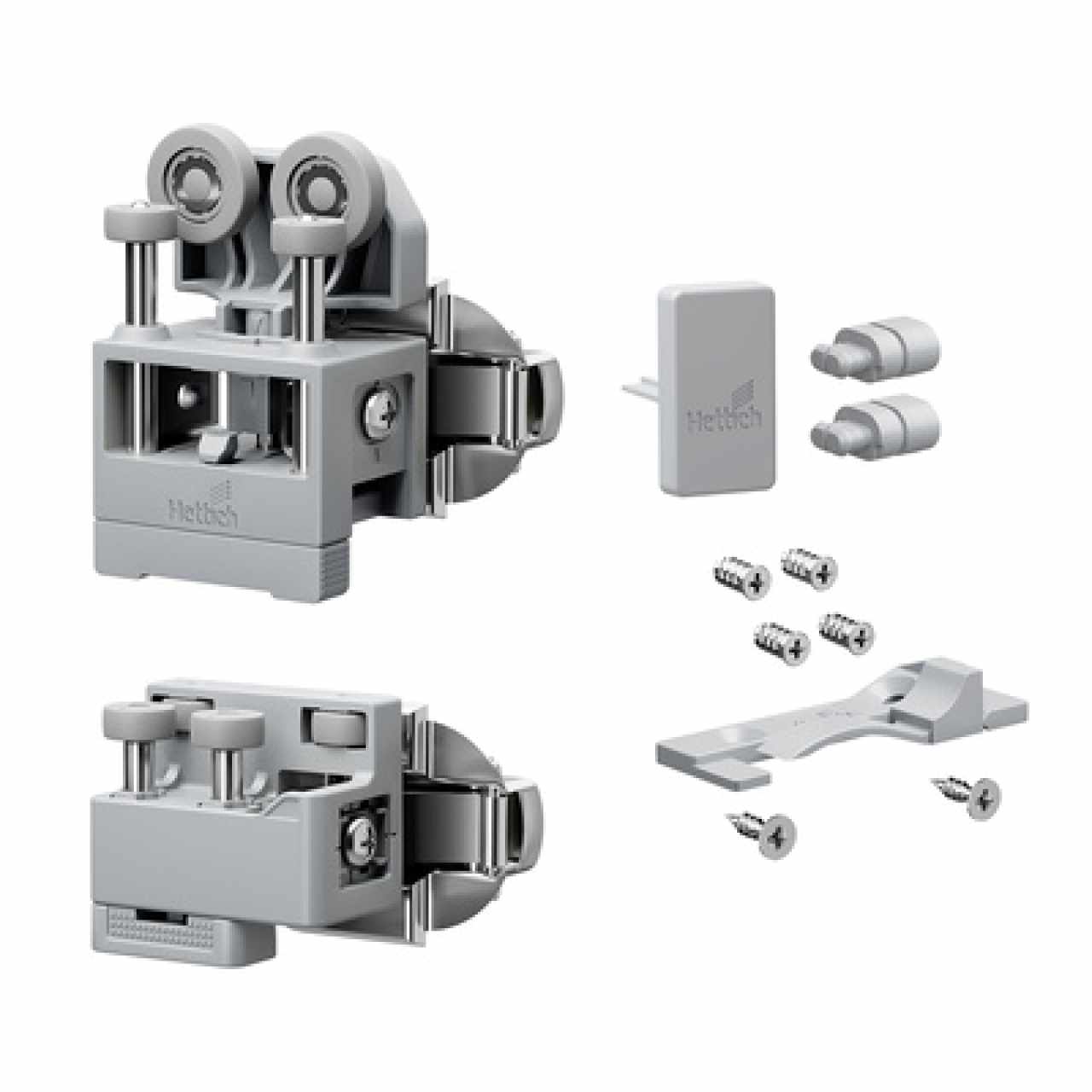 Hettich WingLine L szerelvénykészlet önzáró funkcióval, (max. 12 kg ajtószárnyhoz), szürke, jobb