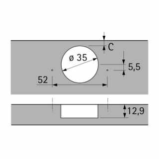 Hettich Sensys 110° félig ráütődő pánt, Silent System rendszer nélkül, önzáró funkcióval (Sensys 8645) #3