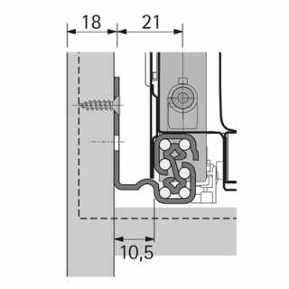 Hettich Atira Quadro V6 Teljes kihúzású sín beépített csillapítással, terhelhetőség 30kg-ig, 300 mm  jobb+bal #2