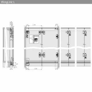 Hettich köztespánt készlet állítható réstávval, 3 pánttal #3