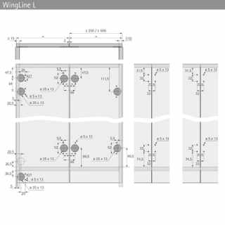 Hettich köztespánt készlet állítható réstávval, 3 pánttal #4