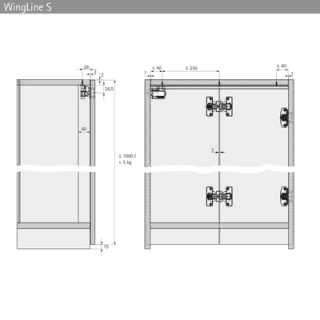 Hettich köztespánt készlet állítható réstávval, 3 pánttal #7