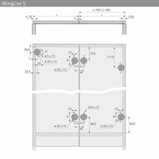 Hettich köztespánt készlet állítható réstávval, 3 pánttal #8