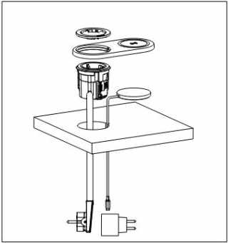 HKT EVOline OneDisQ dugalj 1x230V+ vezeték nélküli töltő, fekete #2