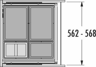 HAILO AS Allegro 295 18/18/8/8 fiókba építhető szemetes #3