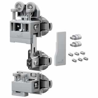 Hettich WingLine L szerelvénykészlet önzáró funkció nélkül, (max. 25 kg ajtószárnyhoz), szürke, jobb #1