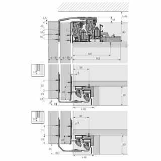 Hettich Topline XL tolóajtó rendszerhez Silent System csillapítás, 4 ajtós kivitel, 30-80 kg. #3