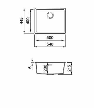 HKT ZEN F 105 Keratek szintbeépíthető mosogató, színes lefolyó- és túlfolyó szerelvényekkel, 60 cm-es korpuszokhoz,szürke-arany #2