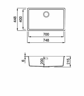 HKT ZEN F 130 Keratek szintbeépíthető mosogató, színes lefolyó- és túlfolyó szerelvényekkel, 80 cm-es korpuszokhoz,fekete-fekete #2