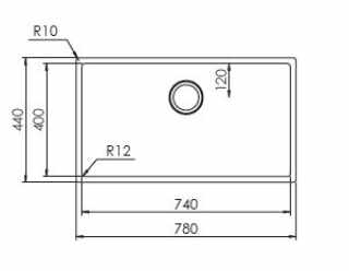 HKT Kumu Smart,  alá- rá- és szintbeépíthető mosogató, 80 cm-es korpuszokhoz, szálcsiszolt rozsdamentes acél #2