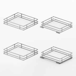Hettich Orta 400 kihúzható sarokszekrény polckészlet, 450 mm, krómozott fehér #1