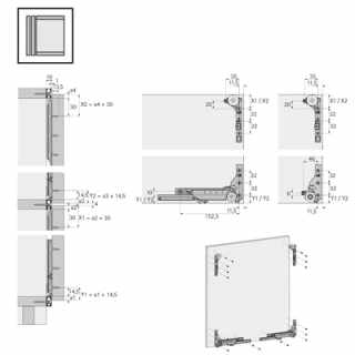Hettich SlideLine M alsó vezetésű tolóajtó profilkészlet 2500 mm aluminium/ezüst eloxált #3