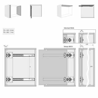 Hettich KA 5740 tokba tolható sín szett, max. 650 mm-es ajtóhoz #5