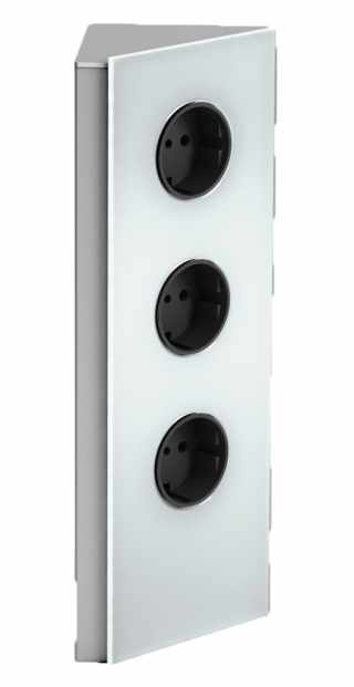 HKT POWER ECK Glas dugalj, 3x230V, üveg fehér #1