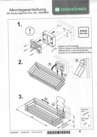 Kesseböhmer IDEAL Kihúzható kosár csúszó rendszerrell Gardrób szekrényhez #3