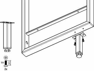 Kesseböhmer YouK kiegészítő láb 20x20x100mm sötét fekete #1