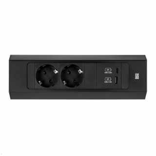 Bachmann CASIA2 Univerzális sarokdugalj 2x230V+1xUSB A&C 22W töltő fekete #3