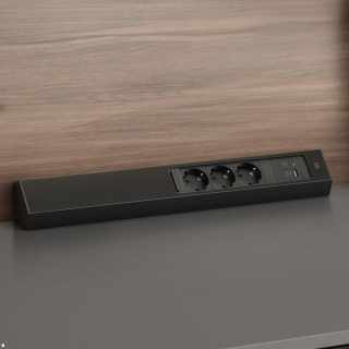 Bachmann CASIA2 Univerzális sarokdugalj 3x230V+1xUSB A&C 22W töltő fekete #2