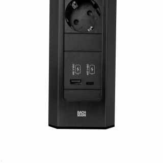 Bachmann CASIA2 Univerzális sarokdugalj 3x230V+1xUSB A&C 22W töltő fekete #5