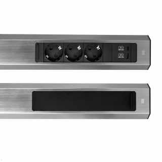 Bachmann CASIA2 Univerzális sarokdugalj 3x230V+1xUSB A&C 22W töltő inox optika #4