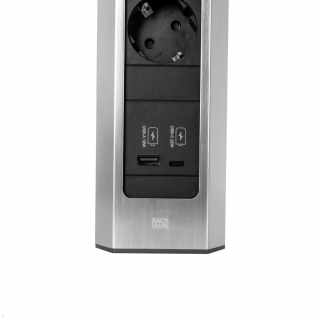 Bachmann CASIA2 Univerzális sarokdugalj 3x230V+1xUSB A&C 22W töltő inox optika #5