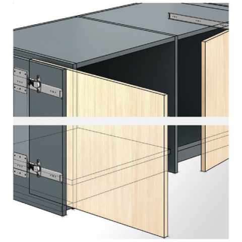 Hettich KA 5740 tokba tolható sín szett, max. 700 mm-es ajtóhoz