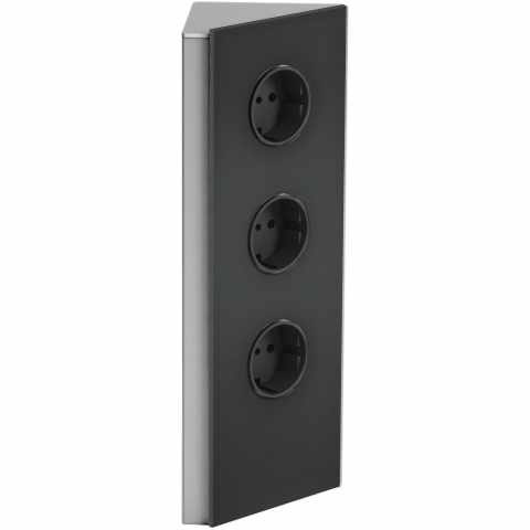 HKT POWER ECK Glas dugalj, 3x230V, üveg fekete