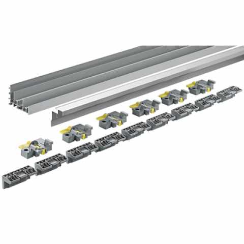 Hettich Topline XL tolóajtó rendszerhez sín- és vezetőprofilok, 2300 mm