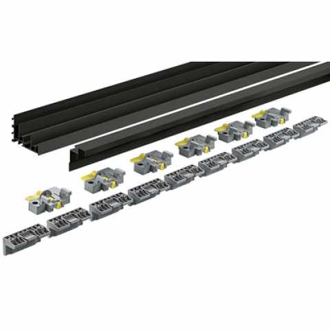 Hettich TopLine XL sín és vezetőprofil készlet, 4000 mm, fekete