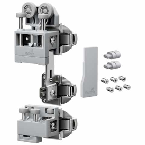 Hettich WingLine L szerelvénykészlet önzáró funkció nélkül, (max. 25 kg ajtószárnyhoz), szürke, jobb