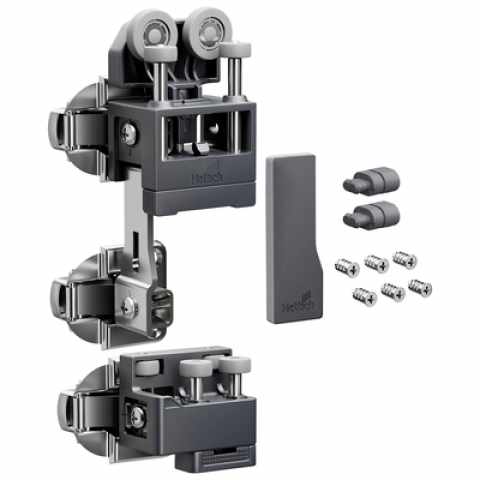 Hettich WingLine L szerelvénykészlet önzáró funkció nélkül, (max. 25 kg ajtószárnyhoz), antracit, jobb