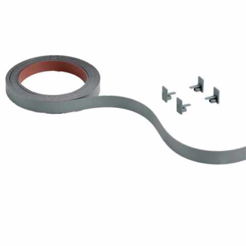 Hettich SlideLine M tolóajtó rendszer kiegészítő eleme, öntapadó dekorációs szalag, ezüst 18/4000 mm