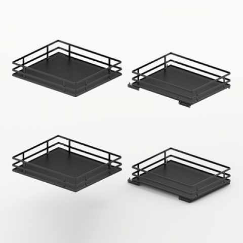 Hettich Orta 400 kihúzható sarokszekrény polckészlet, 450 mm, antracit