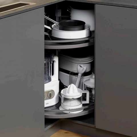 Kesseböhmer Revo 90° tálca szett 900mm ARENAplus style Anthracite/Anthracite 2 polcos