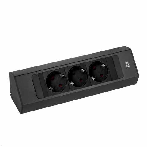 Bachmann CASIA2 Univerzális sarokdugalj 3x230V fekete