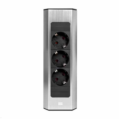 Bachmann CASIA2 Univerzális sarokdugalj 3x230V inox optika
